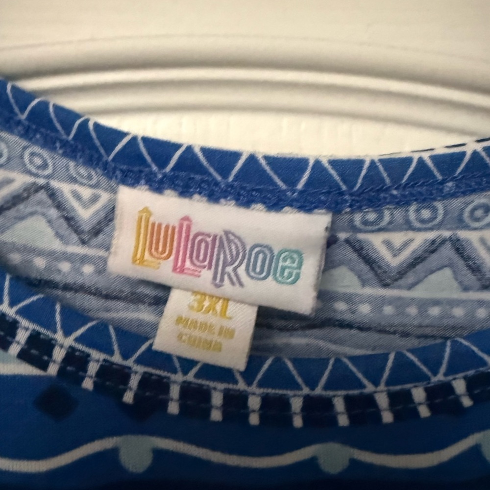 LuLaRoe Blue Geometric Dress - Picture 2 of 4